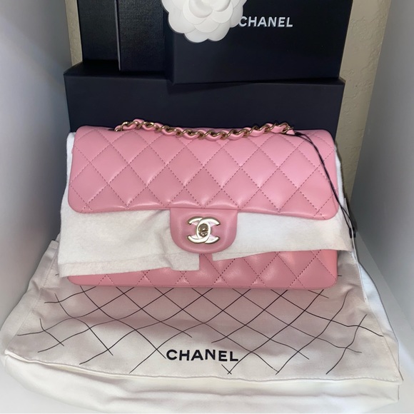 RARE NIB CHANEL CLASSIC DOUBLE FLAP PINK - Picture 4 of 17